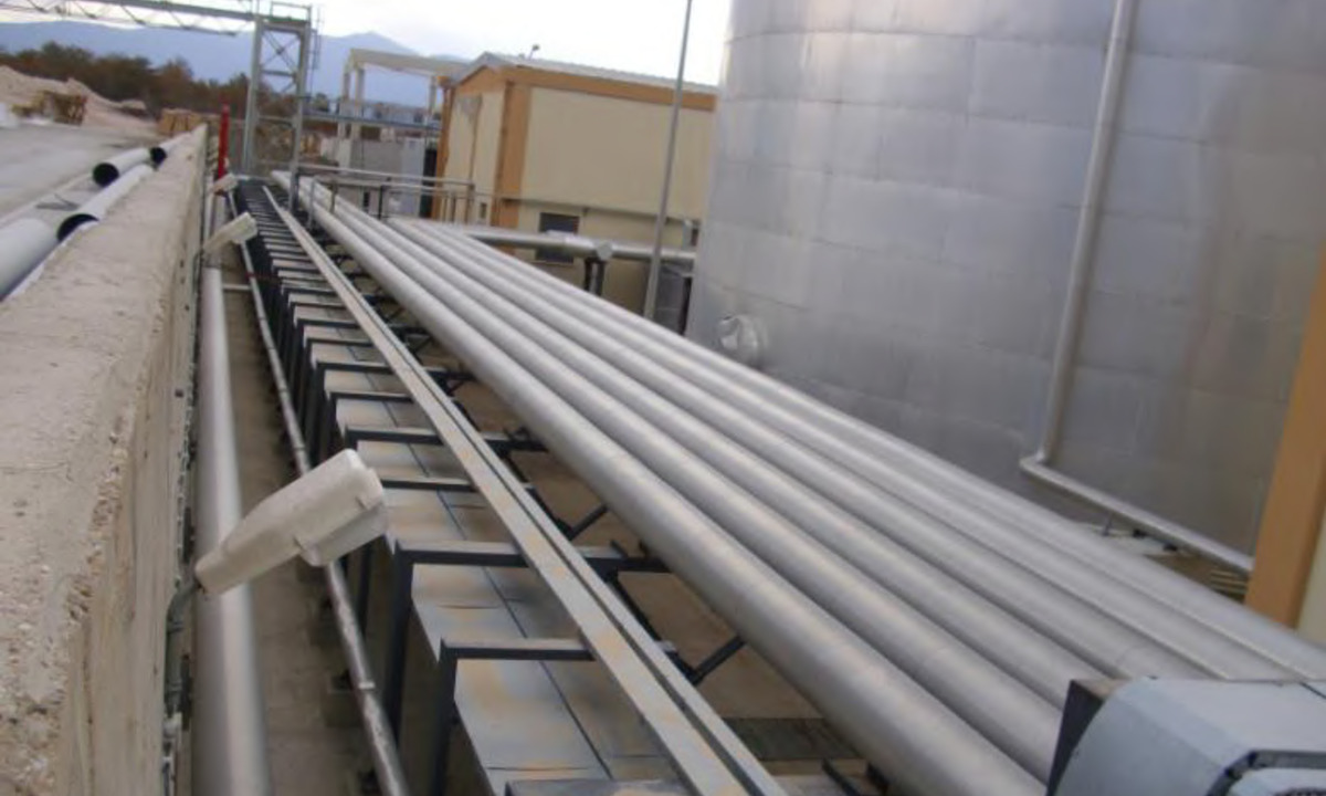 Aboveground insulated steam and condensate pipelines designed for an industrial plant